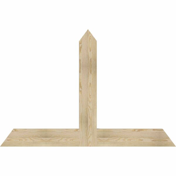 Ekena Millwork Portland Rough Sawn Timber Gable Bracket, Douglas Fir, 60"W x 40"H x 2"D x 6"F, 16/12 Pitch GBW060X40X0206POR00RDF - main